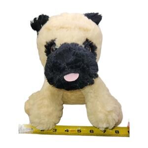 Pug Puppy Dog Plush Stuffed Animal Toy Cream Black Homerbest 9"
